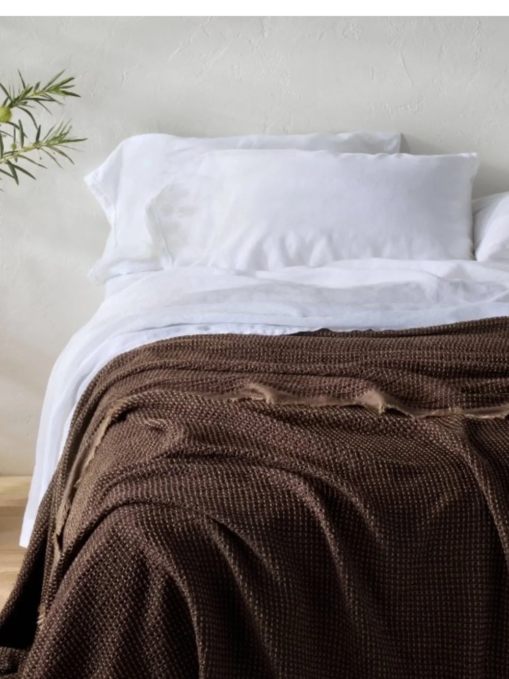 King Textured Waffle Coverlet Dark Fig - Casaluna™